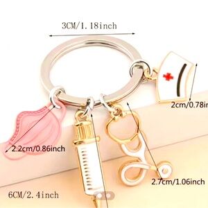 Nurse Key Chain with PINK mask lot of 10 for medical/nursing staff or friends